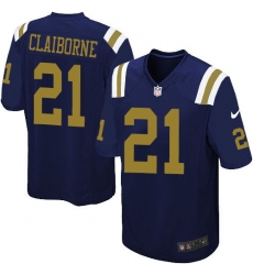 Men's Nike New York Jets #21 Morris Claiborne Game Navy Blue Alternate NFL Jersey