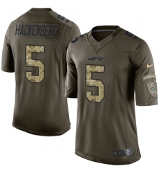 Youth Nike New York Jets #5 Christian Hackenberg Elite Green Salute to Service NFL Jersey