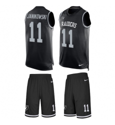 Men's Nike Oakland Raiders #11 Sebastian Janikowski Limited Black Tank Top Suit NFL Jersey