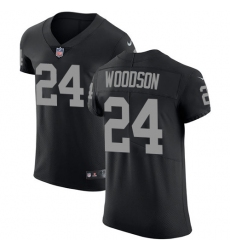 Men's Nike Oakland Raiders #24 Charles Woodson Black Team Color Vapor Untouchable Elite Player NFL Jersey
