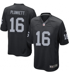 Men's Nike Oakland Raiders #16 Jim Plunkett Game Black Team Color NFL Jersey