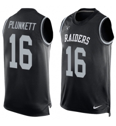 Men's Nike Oakland Raiders #16 Jim Plunkett Limited Black Player Name & Number Tank Top NFL Jersey