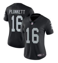 Women's Nike Oakland Raiders #16 Jim Plunkett Elite Black Team Color NFL Jersey