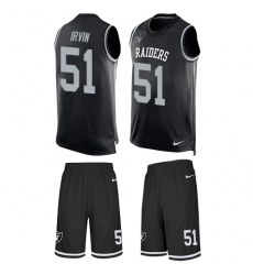 Men's Nike Oakland Raiders #51 Bruce Irvin Limited Black Tank Top Suit NFL Jersey
