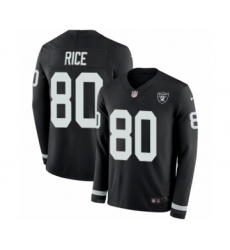 Men's Nike Oakland Raiders #80 Jerry Rice Limited Black Therma Long Sleeve NFL Jersey