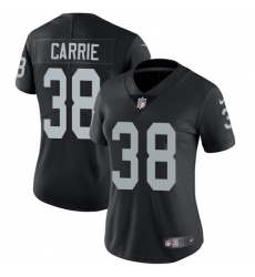 Women's Nike Oakland Raiders #38 T.J. Carrie Elite Black Team Color NFL Jersey