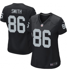 Women's Nike Oakland Raiders #86 Lee Smith Game Black Team Color NFL Jersey