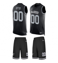 Men's Nike Oakland Raiders #00 Jim Otto Limited Black Tank Top Suit NFL Jersey