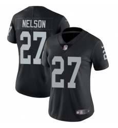 Women's Nike Oakland Raiders #27 Reggie Nelson Elite Black Team Color NFL Jersey