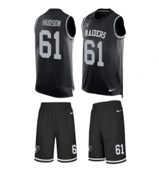 Men's Nike Oakland Raiders #61 Rodney Hudson Limited Black Tank Top Suit NFL Jersey