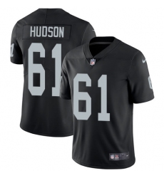 Youth Nike Oakland Raiders #61 Rodney Hudson Elite Black Team Color NFL Jersey