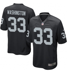 Men's Nike Oakland Raiders #33 DeAndre Washington Game Black Team Color NFL Jersey