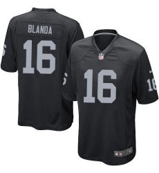 Men's Nike Oakland Raiders #16 George Blanda Game Black Team Color NFL Jersey