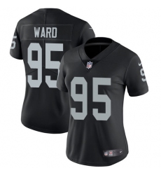 Women's Nike Oakland Raiders #95 Jihad Ward Elite Black Team Color NFL Jersey