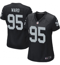 Women's Nike Oakland Raiders #95 Jihad Ward Game Black Team Color NFL Jersey