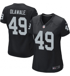 Women's Nike Oakland Raiders #49 Jamize Olawale Game Black Team Color NFL Jersey