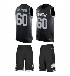 Men's Nike Oakland Raiders #60 Otis Sistrunk Limited Black Tank Top Suit NFL Jersey