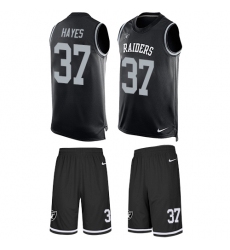 Men's Nike Oakland Raiders #37 Lester Hayes Limited Black Tank Top Suit NFL Jersey