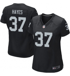 Women's Nike Oakland Raiders #37 Lester Hayes Game Black Team Color NFL Jersey