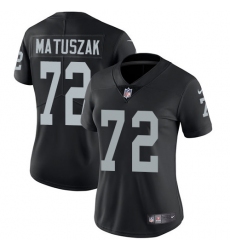 Women's Nike Oakland Raiders #72 John Matuszak Elite Black Team Color NFL Jersey