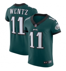 Men's Nike Philadelphia Eagles #11 Carson Wentz Midnight Green Team Color Vapor Untouchable Elite Player NFL Jersey