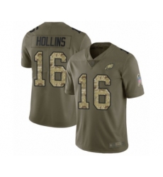 Men's Philadelphia Eagles #16 Mack Hollins Limited Olive Camo 2017 Salute to Service Football Jersey