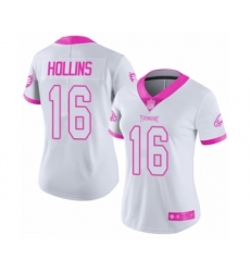 Women's Philadelphia Eagles #16 Mack Hollins Limited Whit Pink Rush Fashion Football Jersey
