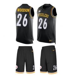Men's Nike Pittsburgh Steelers #26 Rod Woodson Limited Black Tank Top Suit NFL Jersey