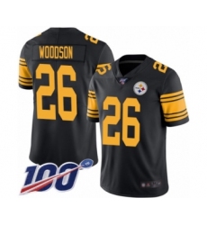 Youth Pittsburgh Steelers #26 Rod Woodson Limited Black Rush Vapor Untouchable 100th Season Football Jersey