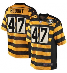 Youth Nike Pittsburgh Steelers #47 Mel Blount Elite Yellow/Black Alternate 80TH Anniversary Throwback NFL Jersey