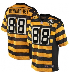 Men's Nike Pittsburgh Steelers #88 Darrius Heyward-Bey Elite Yellow/Black Alternate 80TH Anniversary Throwback NFL Jersey