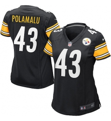 Women's Nike Pittsburgh Steelers #43 Troy Polamalu Game Black Team Color NFL Jersey