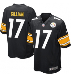 Men's Nike Pittsburgh Steelers #17 Joe Gilliam Game Black Team Color NFL Jersey