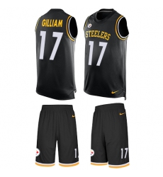 Men's Nike Pittsburgh Steelers #17 Joe Gilliam Limited Black Tank Top Suit NFL Jersey