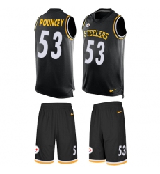 Men's Nike Pittsburgh Steelers #53 Maurkice Pouncey Limited Black Tank Top Suit NFL Jersey