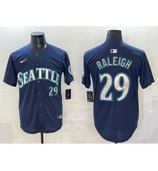 Men's Seattle Mariners #29 Cal Raleigh Navy Limited Stitched jersey