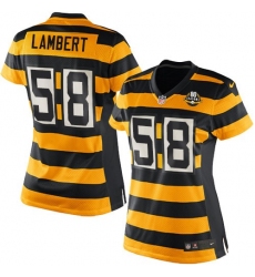 Women's Nike Pittsburgh Steelers #58 Jack Lambert Game Yellow/Black Alternate 80TH Anniversary Throwback NFL Jersey