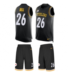 Men's Nike Pittsburgh Steelers #26 Le'Veon Bell Limited Black Tank Top Suit NFL Jersey