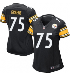 Women's Nike Pittsburgh Steelers #75 Joe Greene Game Black Team Color NFL Jersey