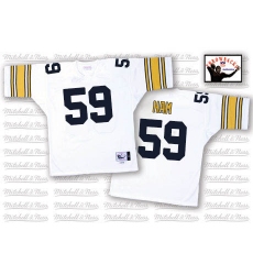 Mitchell And Ness Pittsburgh Steelers #59 Jack Ham White Authentic Throwback NFL Jersey