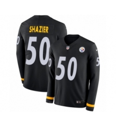 Men's Nike Pittsburgh Steelers #50 Ryan Shazier Limited Black Therma Long Sleeve NFL Jersey