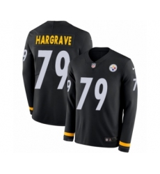 Men's Nike Pittsburgh Steelers #79 Javon Hargrave Limited Black Therma Long Sleeve NFL Jersey