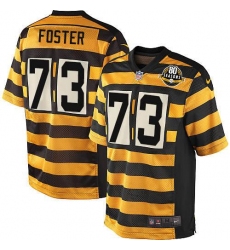 Men's Nike Pittsburgh Steelers #73 Ramon Foster Elite Yellow/Black Alternate 80TH Anniversary Throwback NFL Jersey