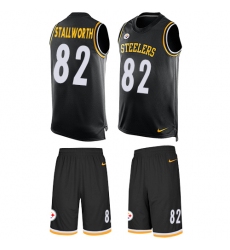 Men's Nike Pittsburgh Steelers #82 John Stallworth Limited Black Tank Top Suit NFL Jersey