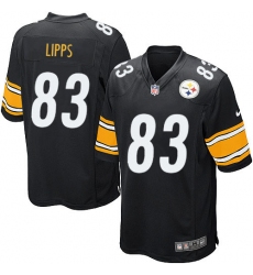 Men's Nike Pittsburgh Steelers #83 Louis Lipps Game Black Team Color NFL Jersey
