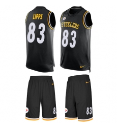 Men's Nike Pittsburgh Steelers #83 Louis Lipps Limited Black Tank Top Suit NFL Jersey