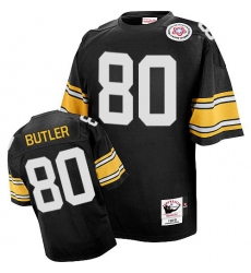 Mitchell And Ness Pittsburgh Steelers #80 Jack Butler Black Team Color Authentic Throwback NFL Jersey