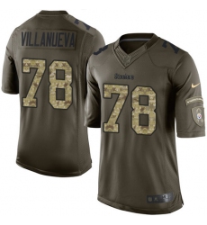 Men's Nike Pittsburgh Steelers #78 Alejandro Villanueva Elite Green Salute to Service NFL Jersey