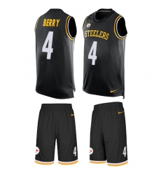 Men's Nike Pittsburgh Steelers #4 Jordan Berry Limited Black Tank Top Suit NFL Jersey