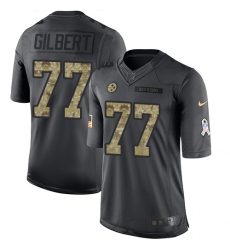 Youth Nike Pittsburgh Steelers #77 Marcus Gilbert Limited Black 2016 Salute to Service NFL Jersey